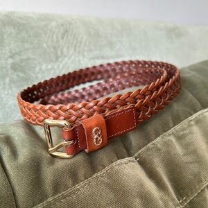 Brown Braided Leather Bag